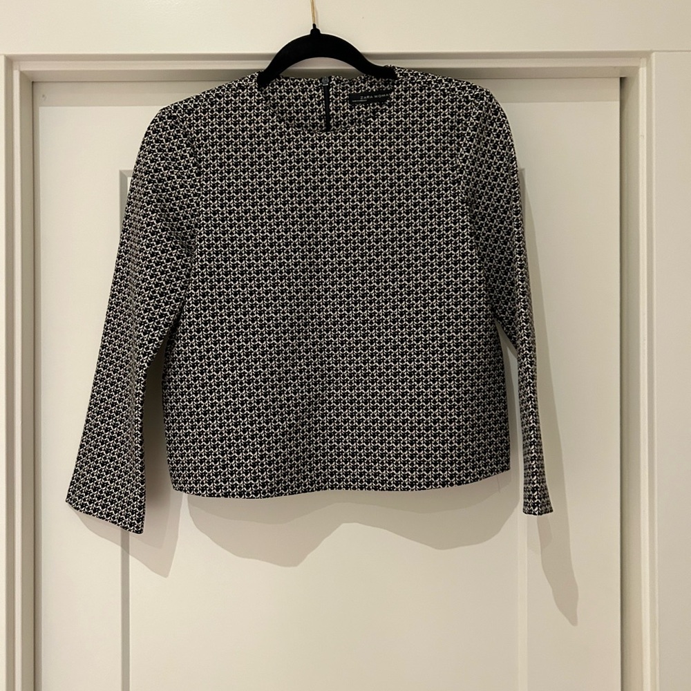 Zara Black and White Patterned Women's Top